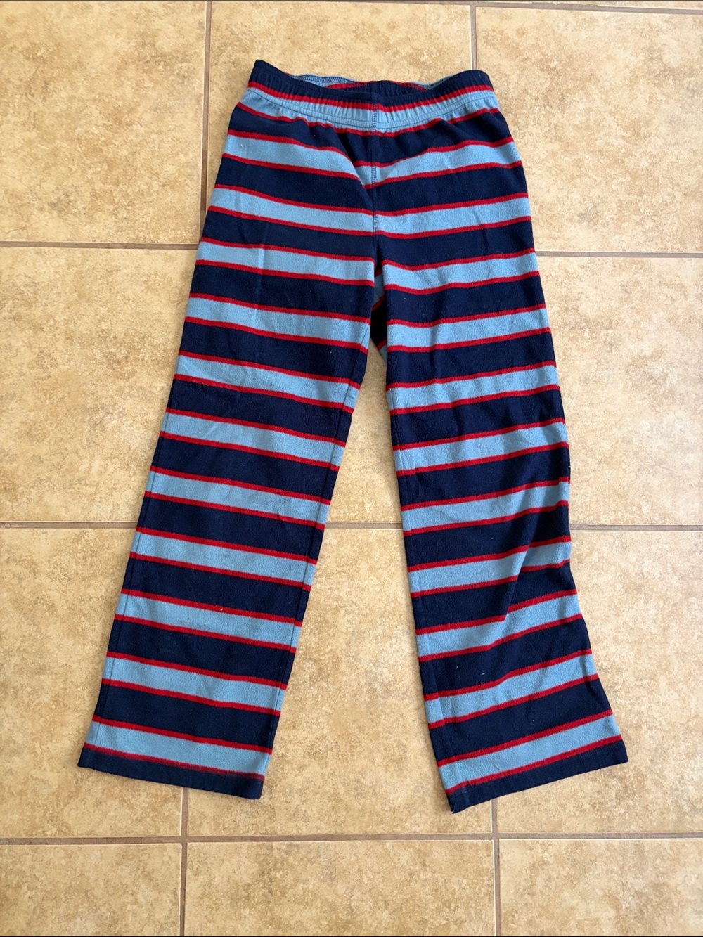 Lands’ End Kids Navy, Light Blue & Red Striped Pajama Pants